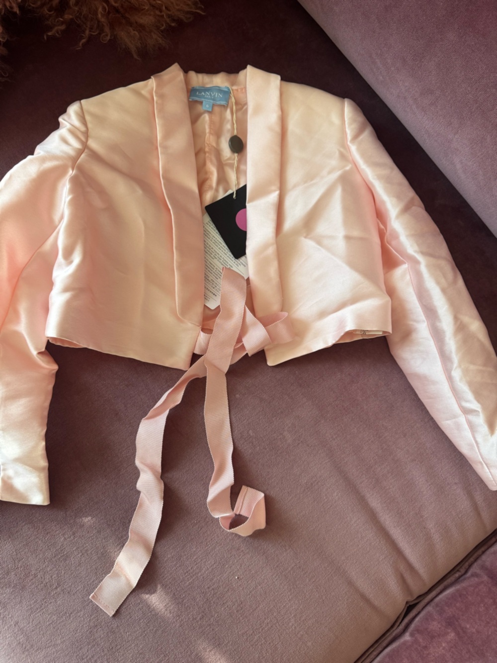 Lanvin Peach Satin Shell Top